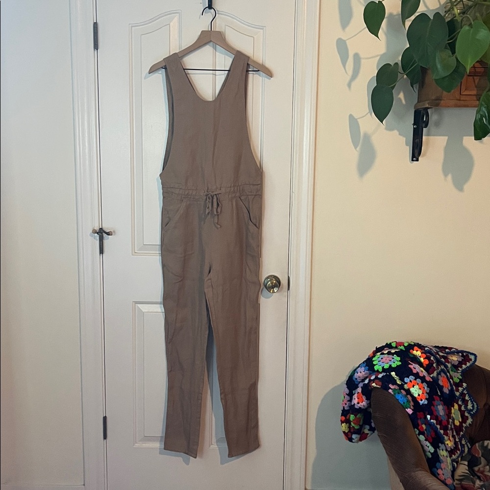 Notperfectlinen | Loose Overalls Dusty Pink Xs 100% Linen Quiet Luxury — image 3 of 8